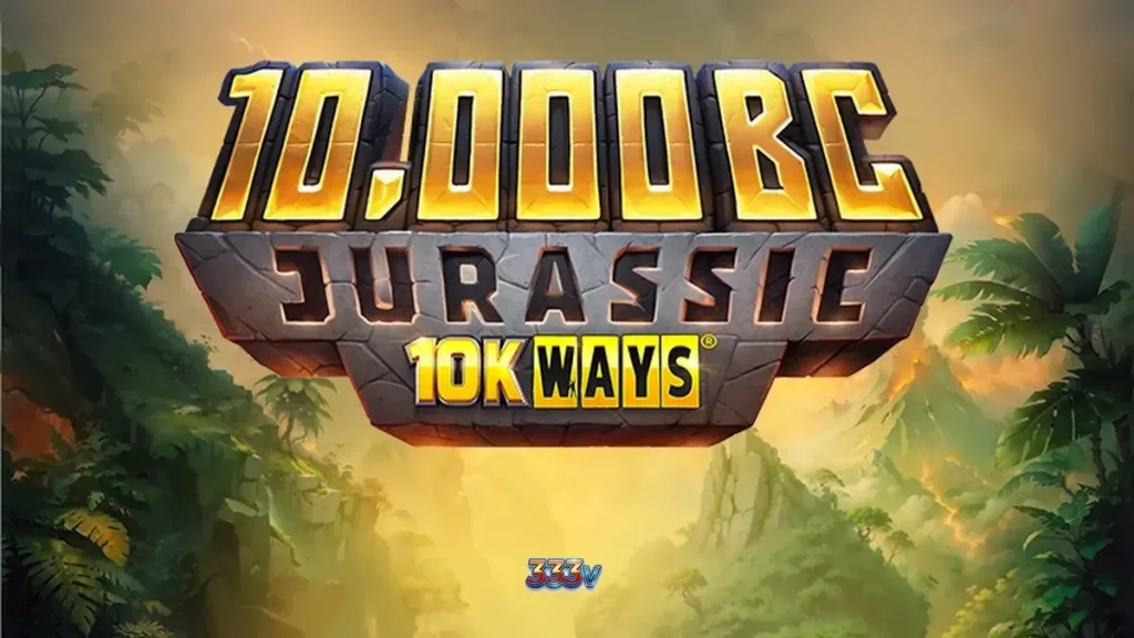 Tampilan visual slot 10,000 BC Jurassic 10K Ways dengan tema dinosaurus